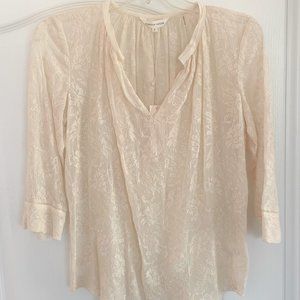Rebecca Taylor Silk Floral Embroidered Chiffon Top - size 0